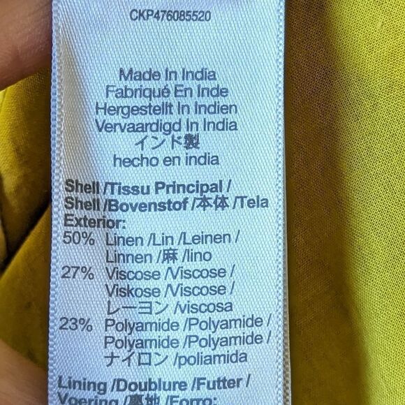 MADEWELL Puckered NWT Annamarie Short Sleeve V-Neck Mini Dress Citrus Lime 6 - Picture 12 of 14